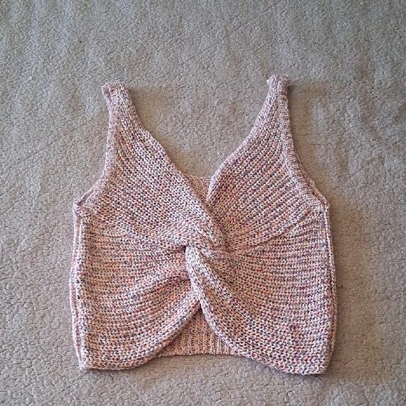 Francesca's Collections Pink and Cream Knit Tank Top New - Picture 5 of 5